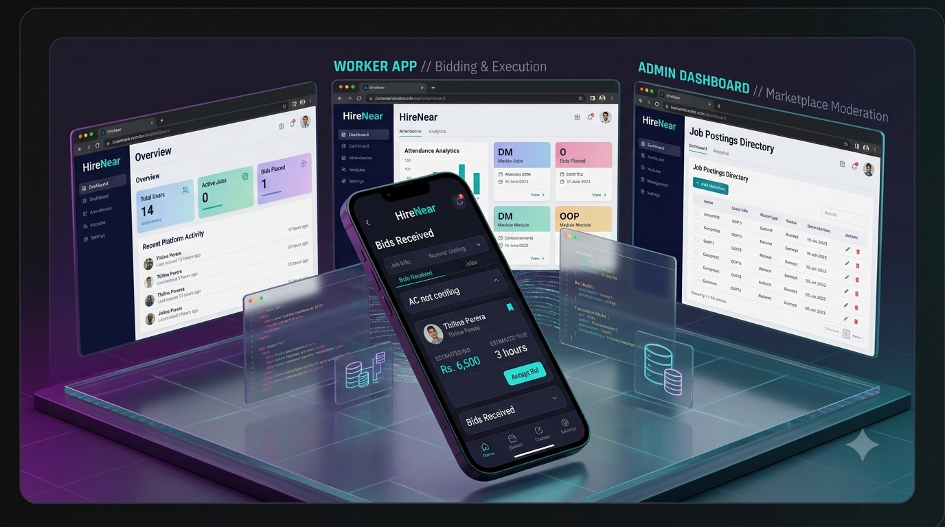HireNear Marketplace App Preview